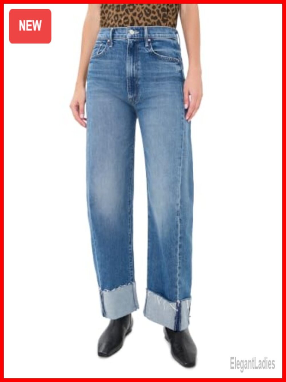 Half-Pipe Flood Cuff Fray Jeans High Rise Mid-Weight Low-Stretch Denim
